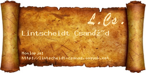 Lintscheidt Csanád névjegykártya